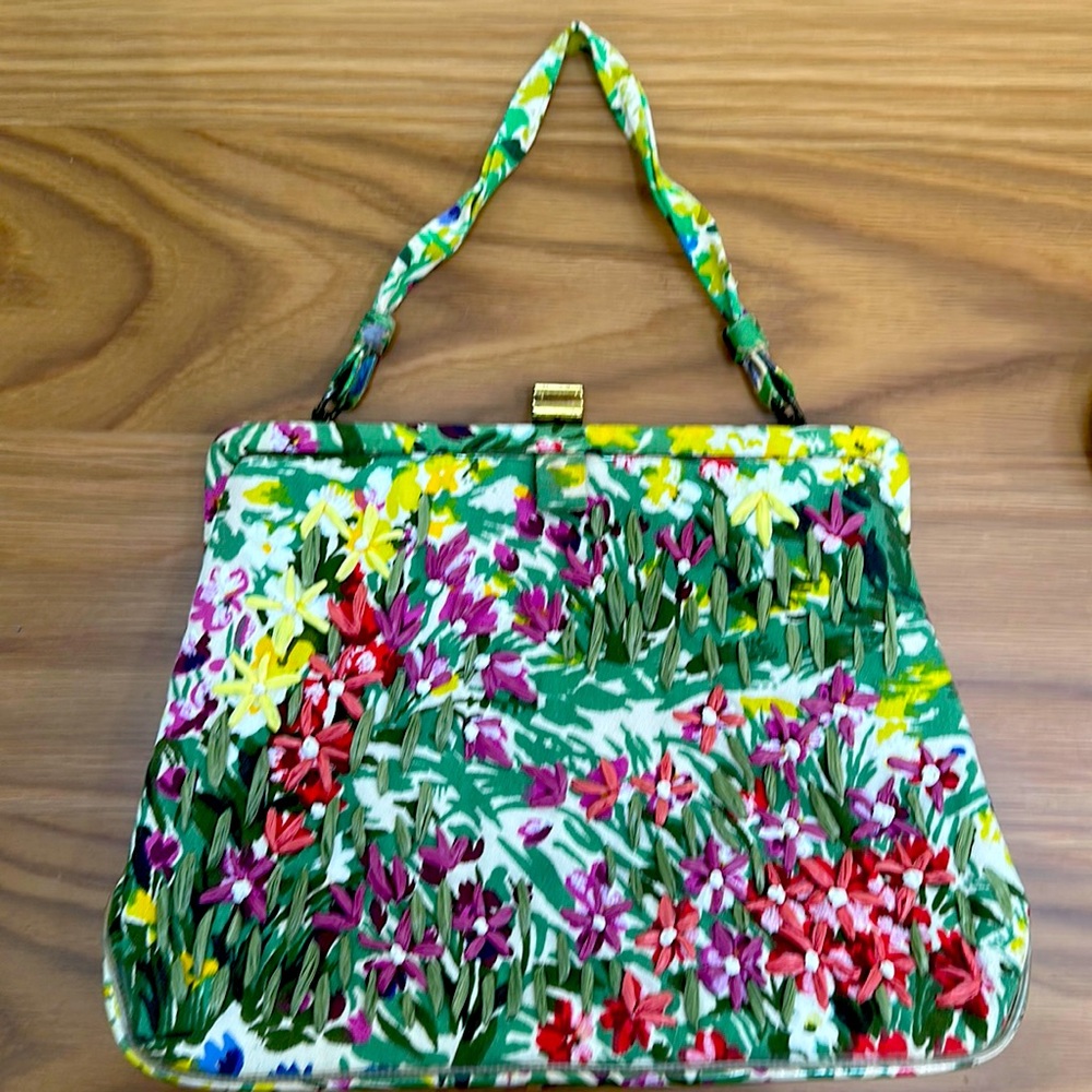Antique, vintage floral bag.